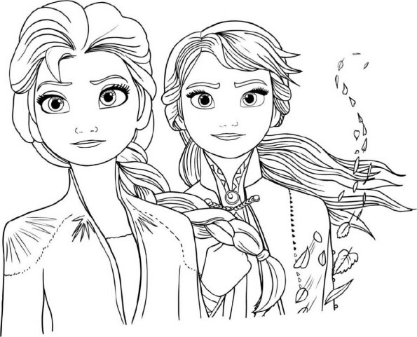 dibujos para colorear Frozen  de Elsa y Anna