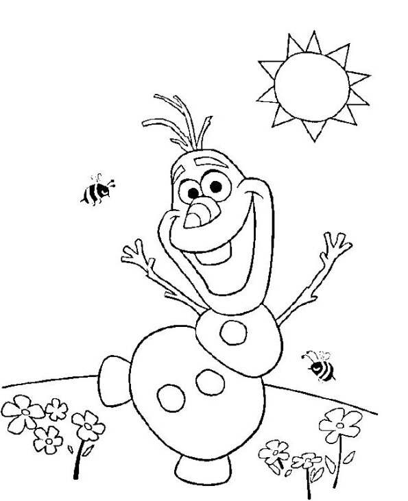 dibujos para colorear Frozen de Olaf bailando