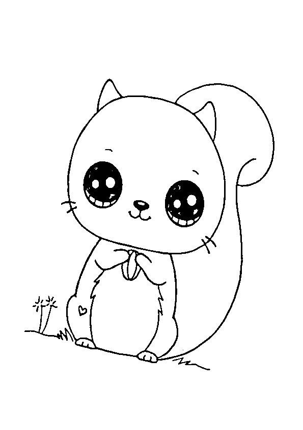 Dibujo de ardilla kawaii