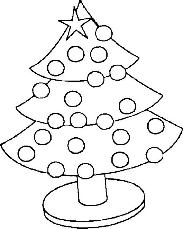 Dibujo de Navidad para colorear de árbol de Navidad 6