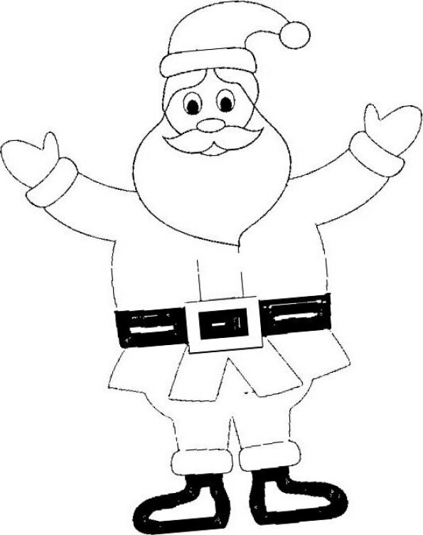 Dibujo de Navidad para colorear de Santa Claus Kawaii  8