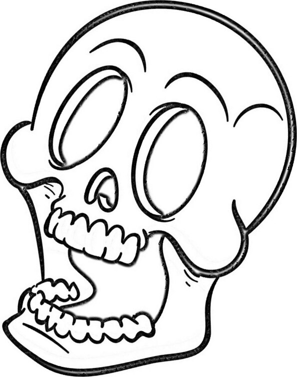 Dibujo Halloween Calavera Boca Abierta