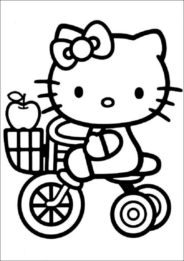 Dibujos de Hello Kitty en triciclo