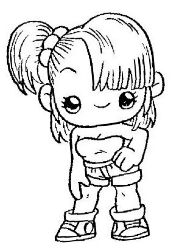 Dibujo Kawaii para colorear de Bulma