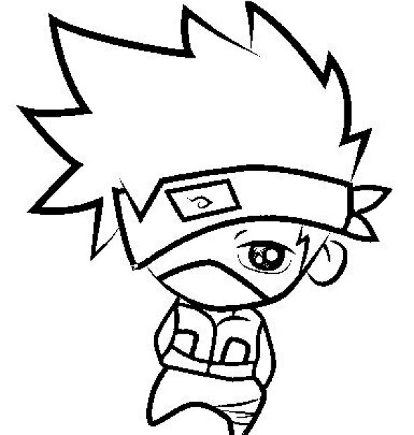 Dibujo Kawaii para colorear de Kakashi