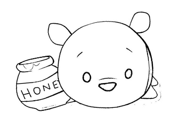 Dibujo Kawaii para colorear de Winnie the Pooh 1