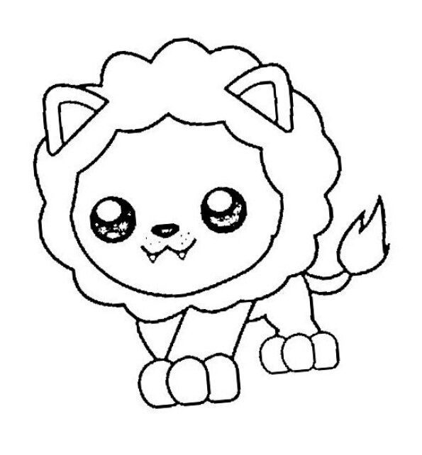 Dibujo León Kawaii 1