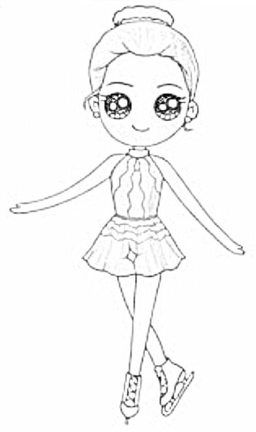 Dibujo para colorear de bailarina Kawaii