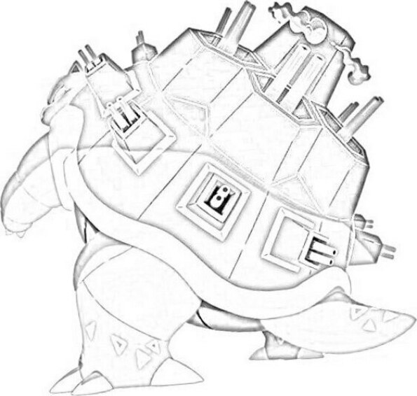 Dibujo Pokémon para colorear de Blastoise Gigamax