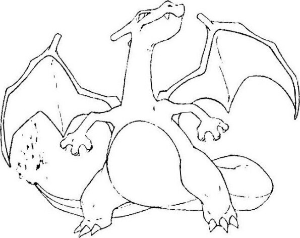 Dibujo Pokémon para colorear de charizard