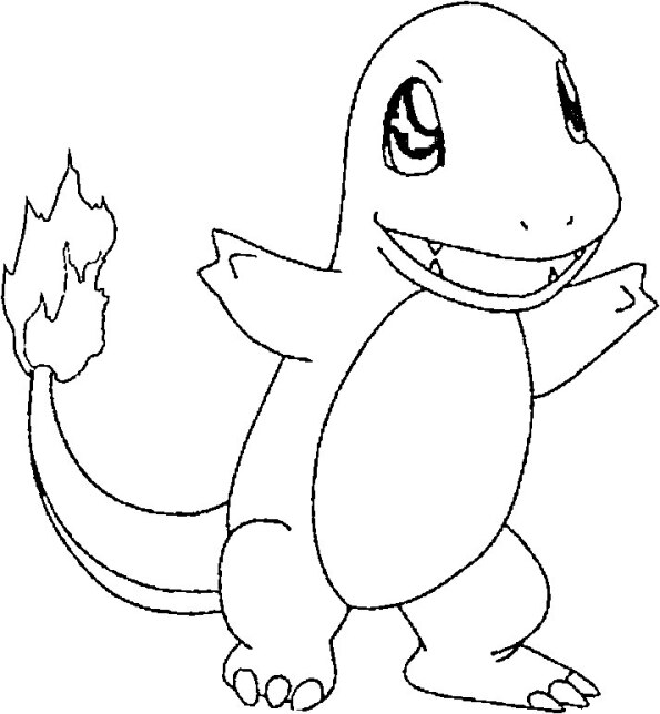 dibujo pokemon para colorear de Charmander 1