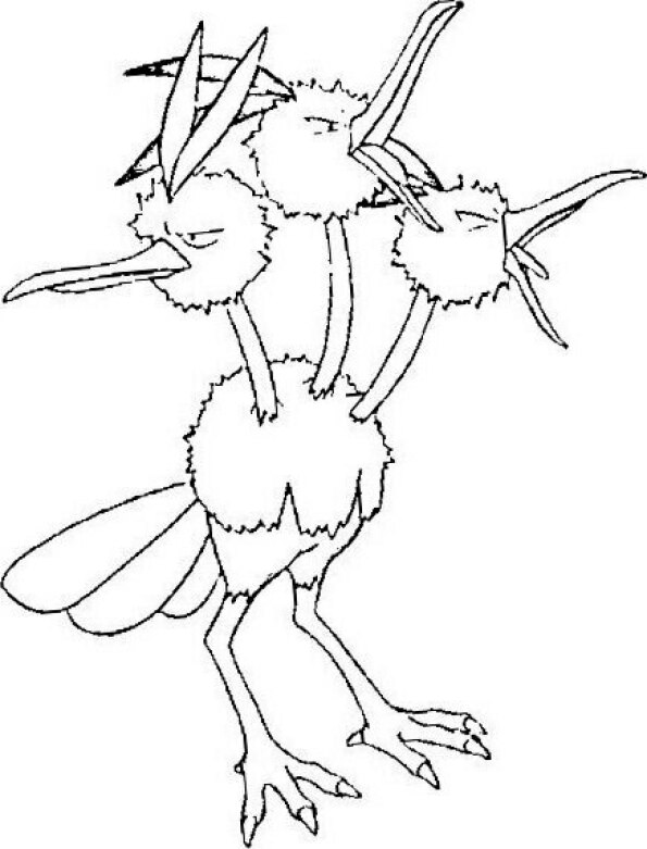 dibujo pokemon para colorear de dodrio