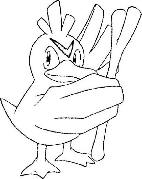 dibujo pokemon para colorear de farfetch’d