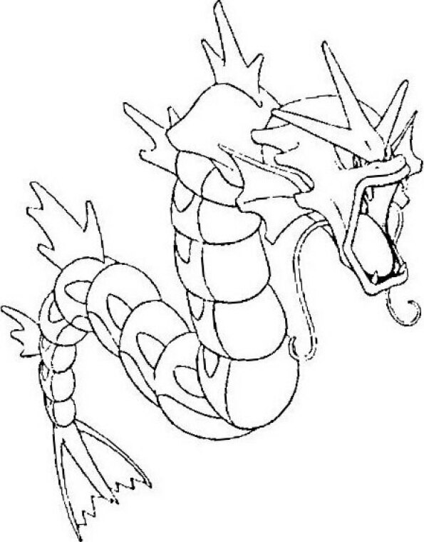 dibujo pokemon para colorear de Gyarados