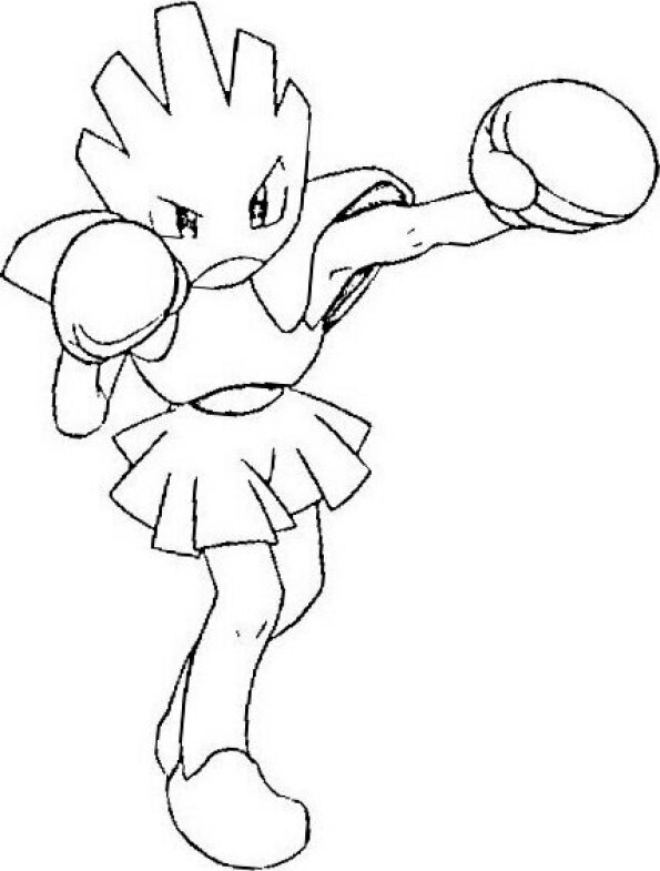 dibujo pokemon para colorear de hitmonchan