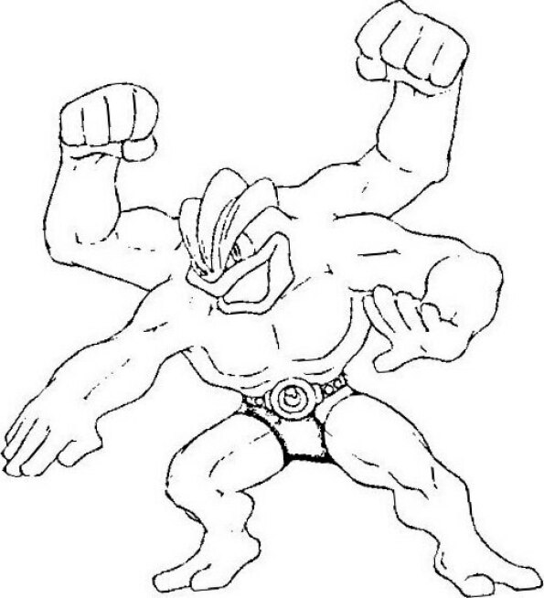 Dibujo Pokémon para colorear de Machamp