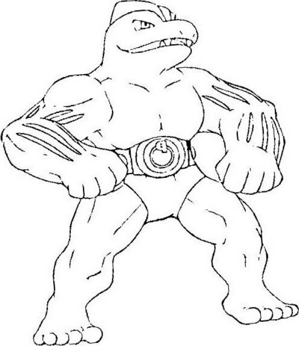 Dibujo Pokémon para colorear de Machoke