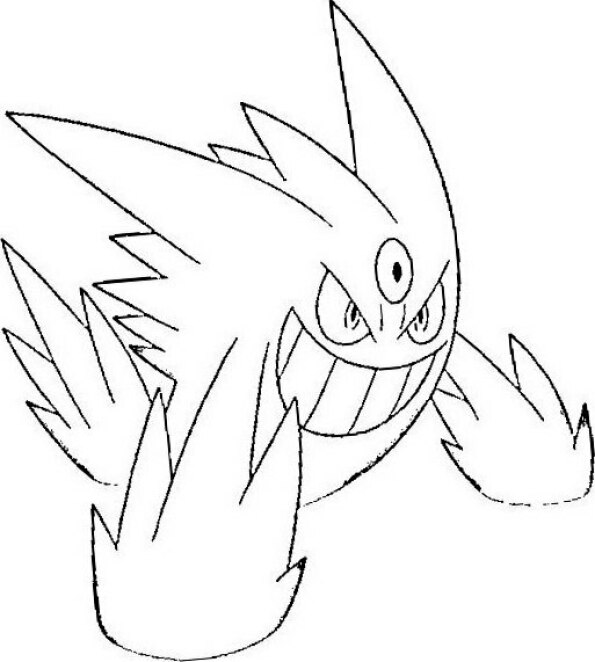 dibujo pokemon para colorear de mega jengar