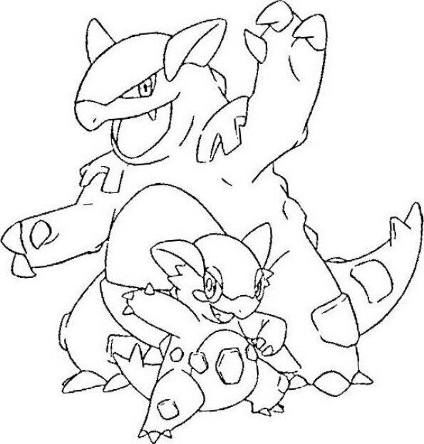 dibujo pokemon para colorear de mega  Kangaskhan