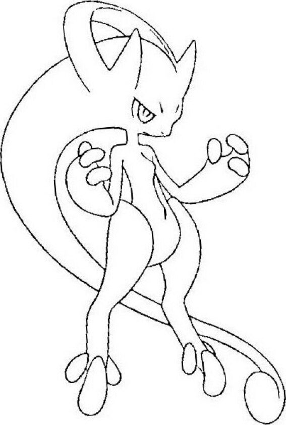 dibujo pokemon para colorear de Mega Mewtwo Y