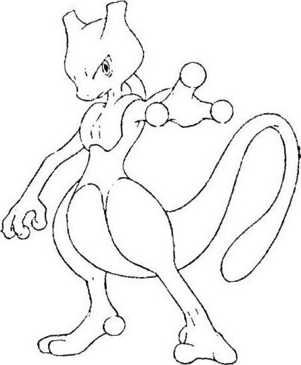 dibujo pokemon para colorear de Mewtwo