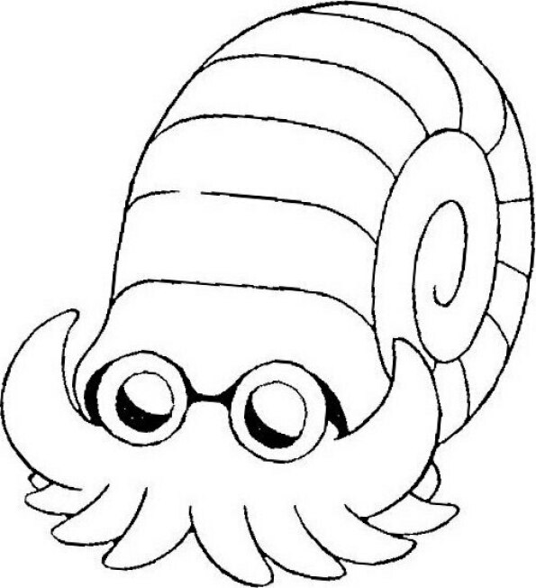 dibujo pokemon para colorear de Omanyte