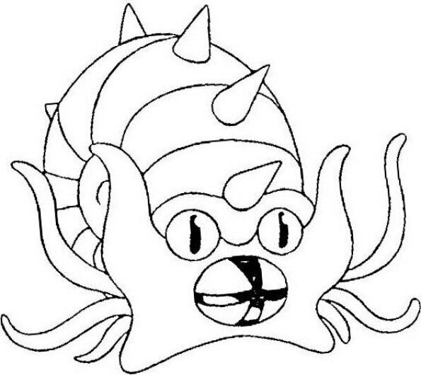 dibujo pokemon para colorear de Omastar