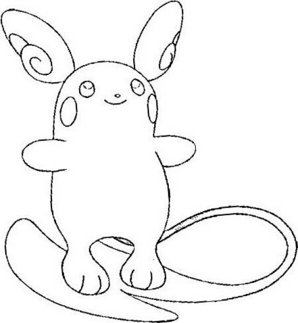 Dibujo Pokémon para colorear de Raichu con forma de Alola