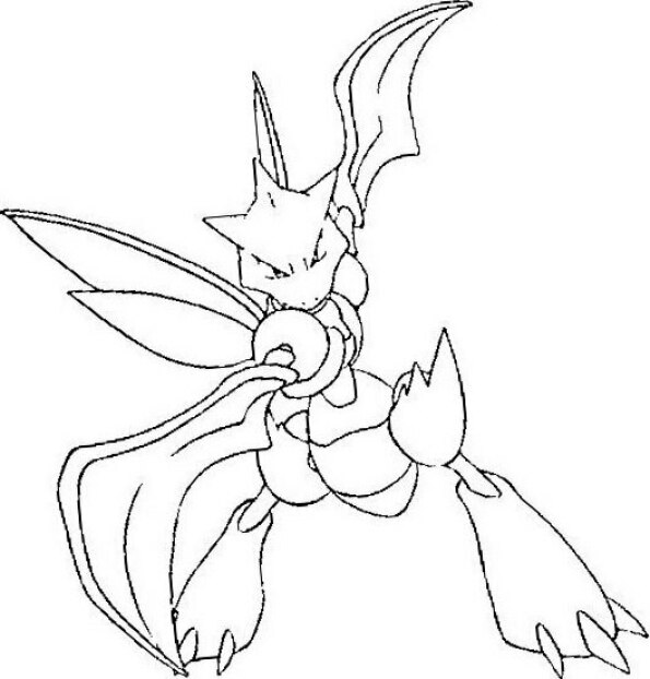 dibujo pokemon para colorear de Scyther