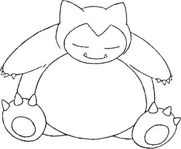 dibujo pokemon para colorear de snorlax