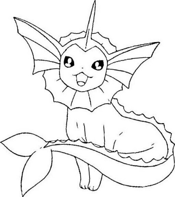 dibujo pokemon para colorear de Vaporeon