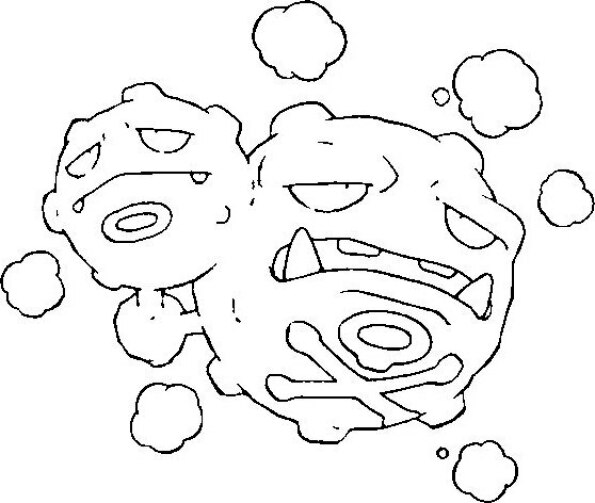 dibujo pokemon para colorear de weezing