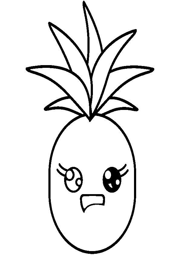 Dibujos de Comida kawaii piña