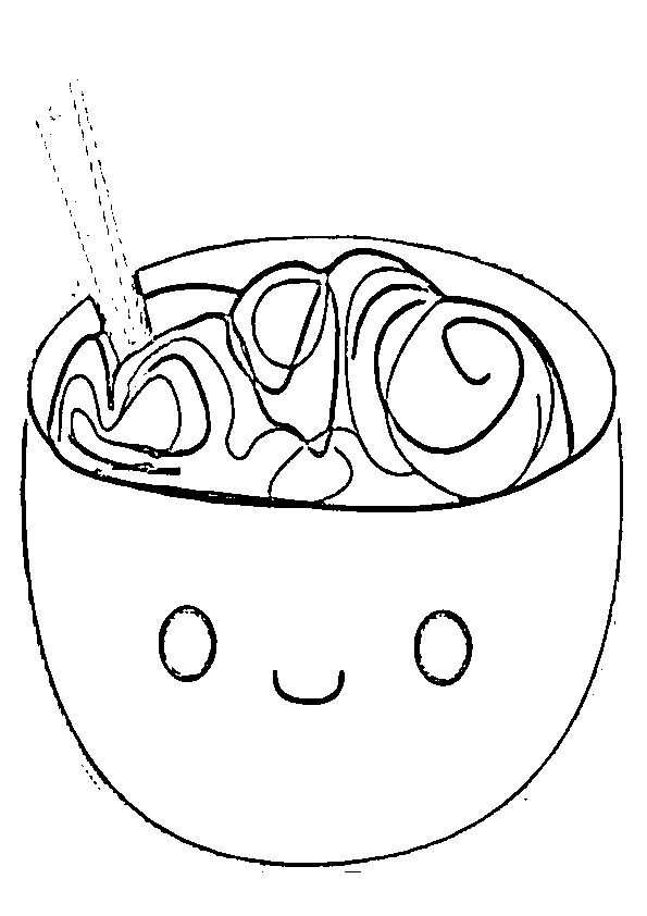 Dibujos de Comida kawaii sopa de fideos