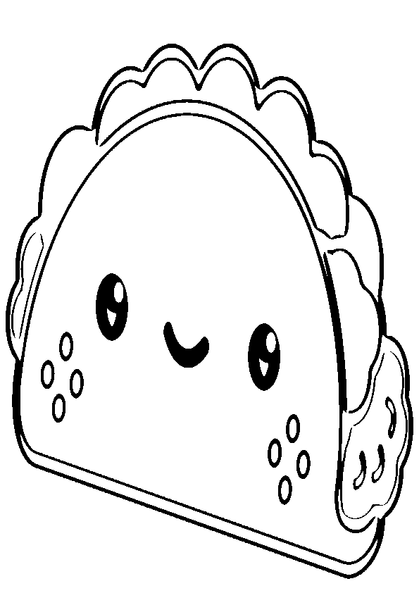 Dibujos de Comida kawaii taco