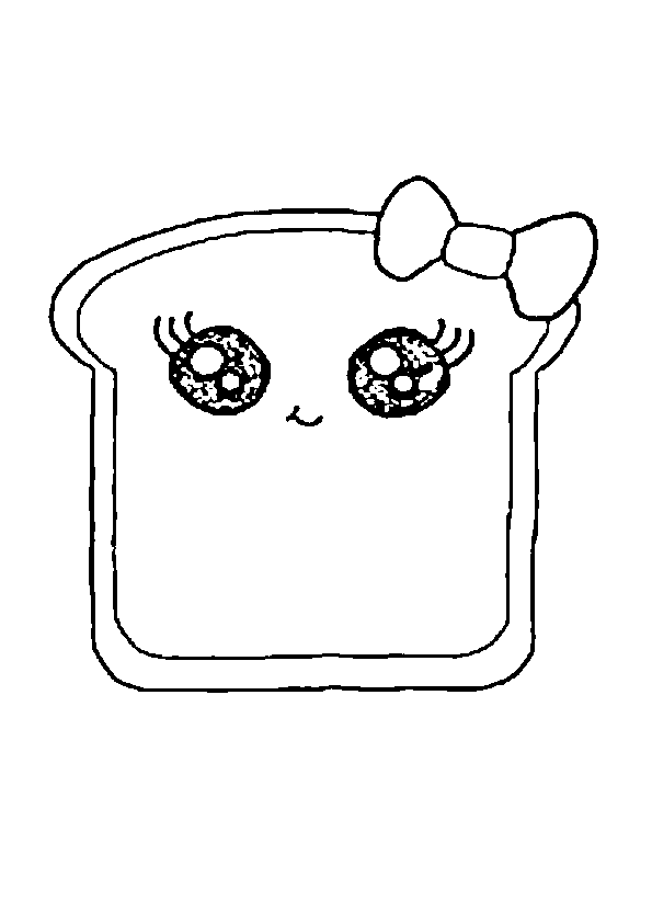 Dibujos de Comida kawaii tostada