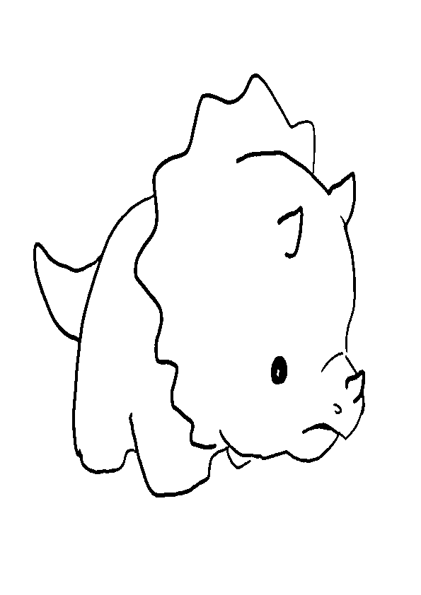 Dibujos dinosaurios kawaii baby triceratops