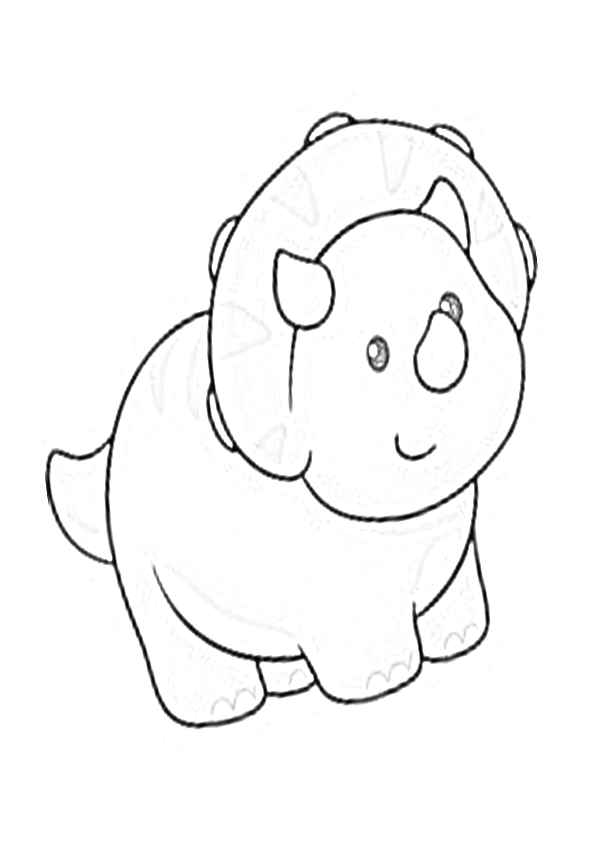 Dibujos dinosaurios kawaii baby triceratops