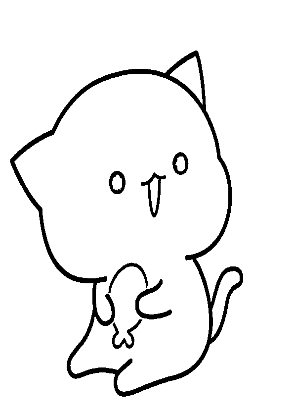 Dibujo de gatito kawaii