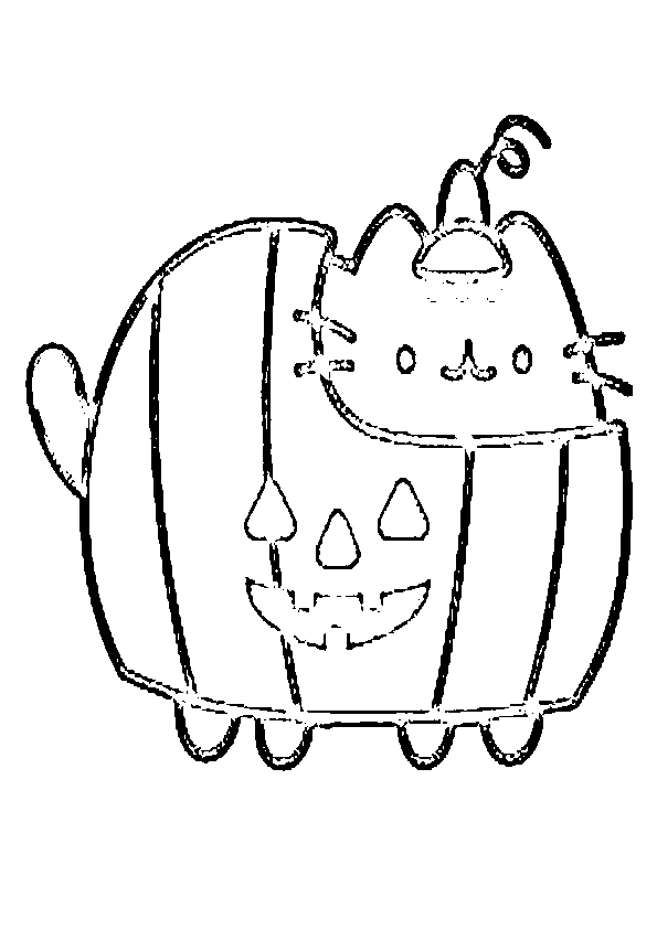 Dibujos de halloween gatito calabaza 2