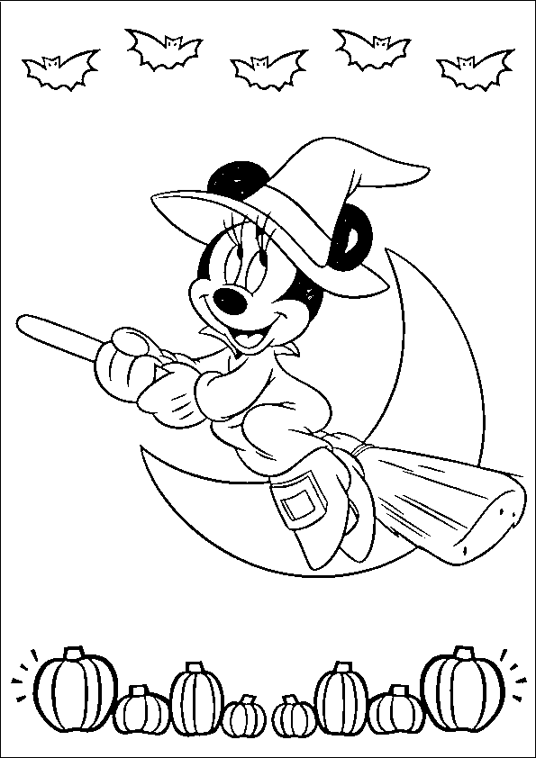 Dibujos de halloween Minnie brujita