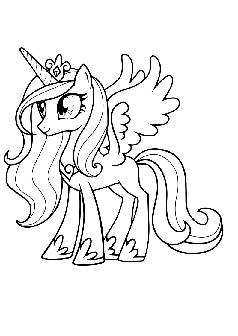 Dibujo de unicornio kawaii para imprimir y colorear