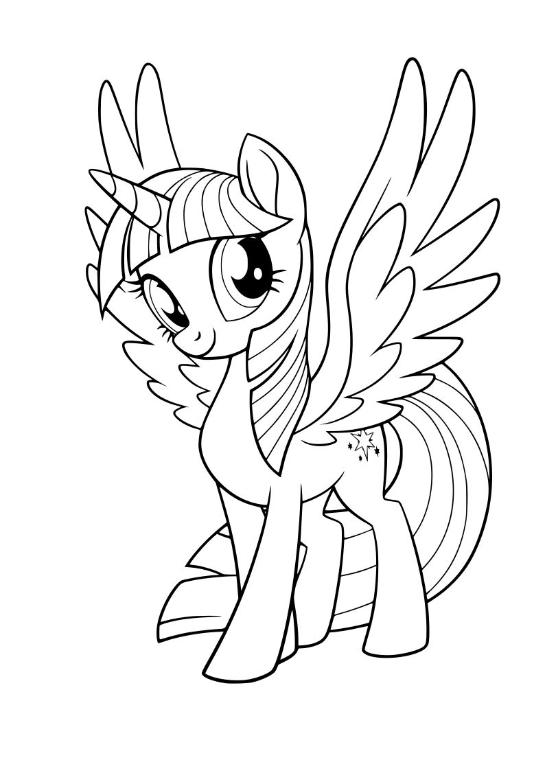 Dibujo de unicornio kawaii para imprimir y colorear