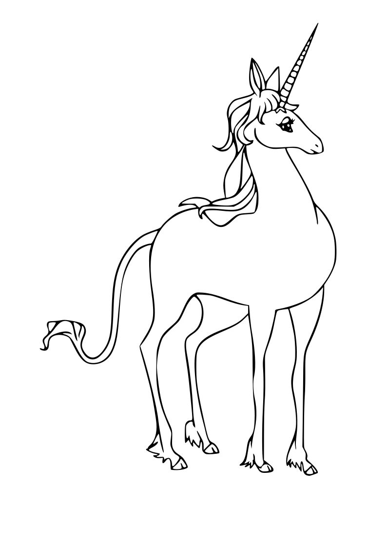 Dibujo de unicornio kawaii para imprimir y colorear