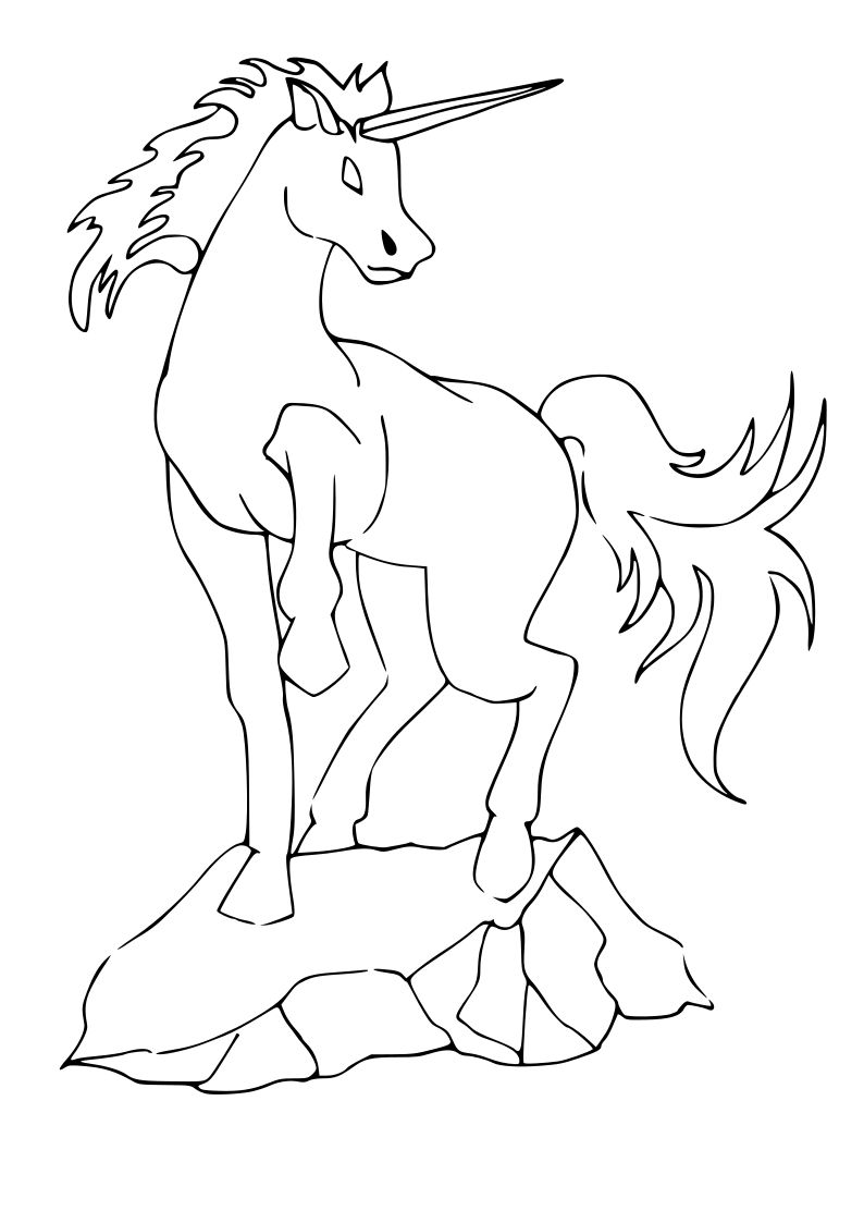 Dibujo de unicornio kawaii para imprimir y colorear