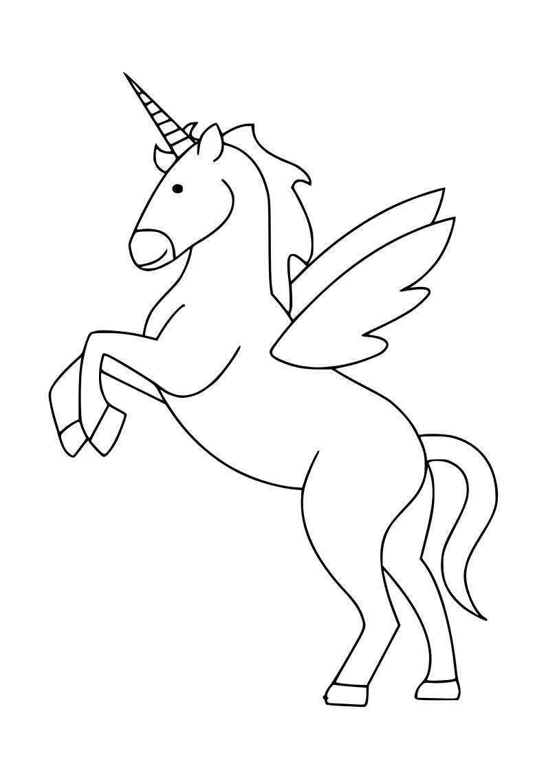 Dibujo de unicornio kawaii para imprimir y colorear