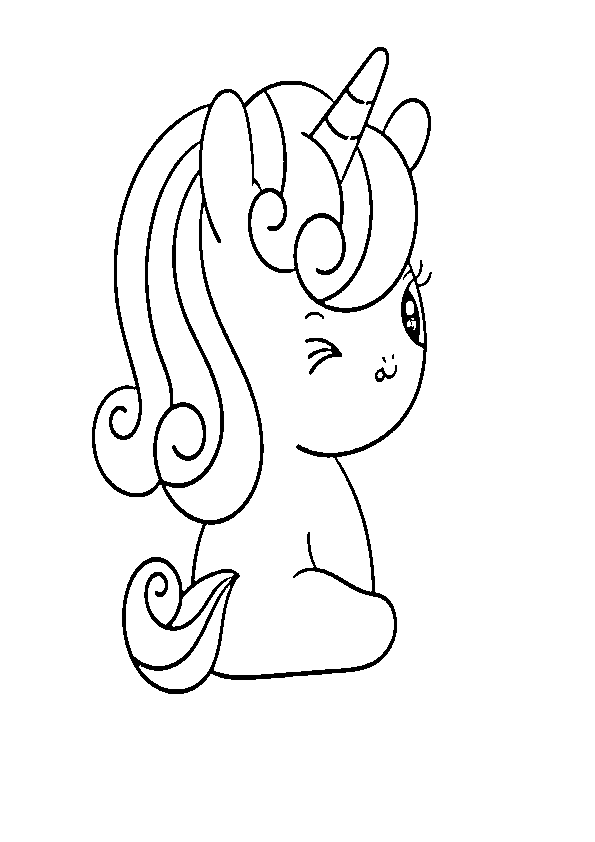 Dibujo de unicornio kawaii para imprimir y colorear