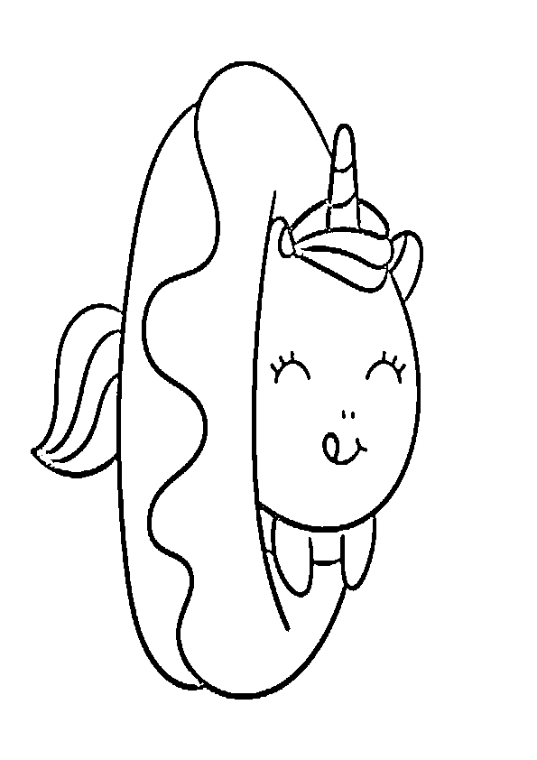 Dibujo de unicornio kawaii  para imprimir y colorear