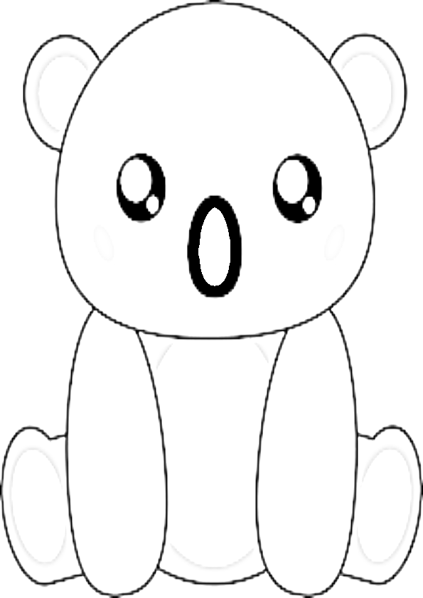 Dibujo de Oso Kawaii para colorear