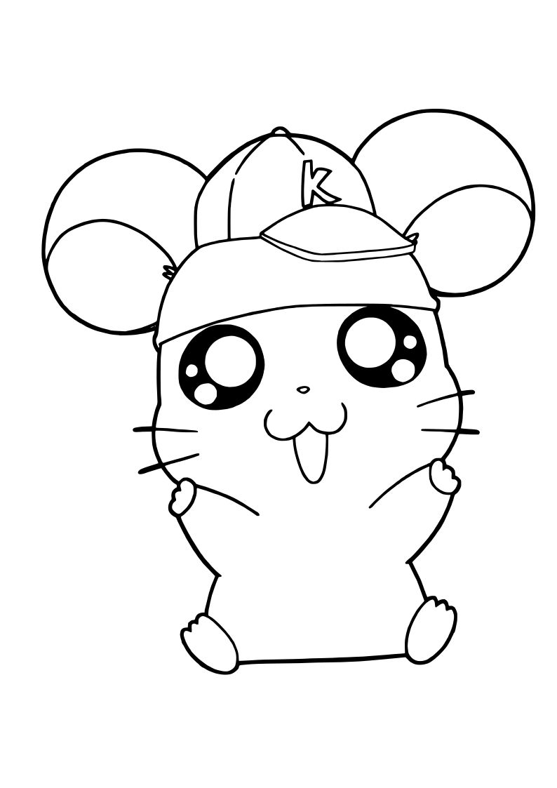 Dibujo ratita con gorra k kawaii